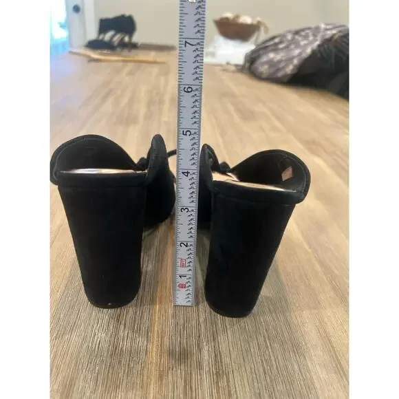 Ted Baker Marinax Black Suede Peep Toe Mule Pumps Size 7.5 - Picture 6 of 7